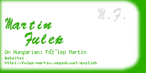 martin fulep business card